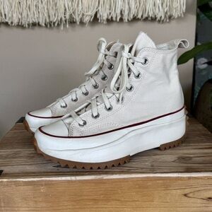 Converse Run Star Hike High in Parchment Gum Honey Platform Sneaker Size 7.5